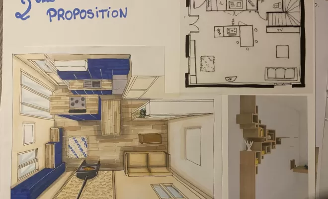 Croquis architecte d'intérieur, Vence, Cocon d’Ébène