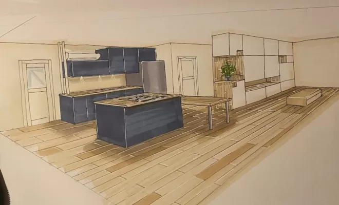 Croquis architecte d'intérieur, Vence, Cocon d’Ébène